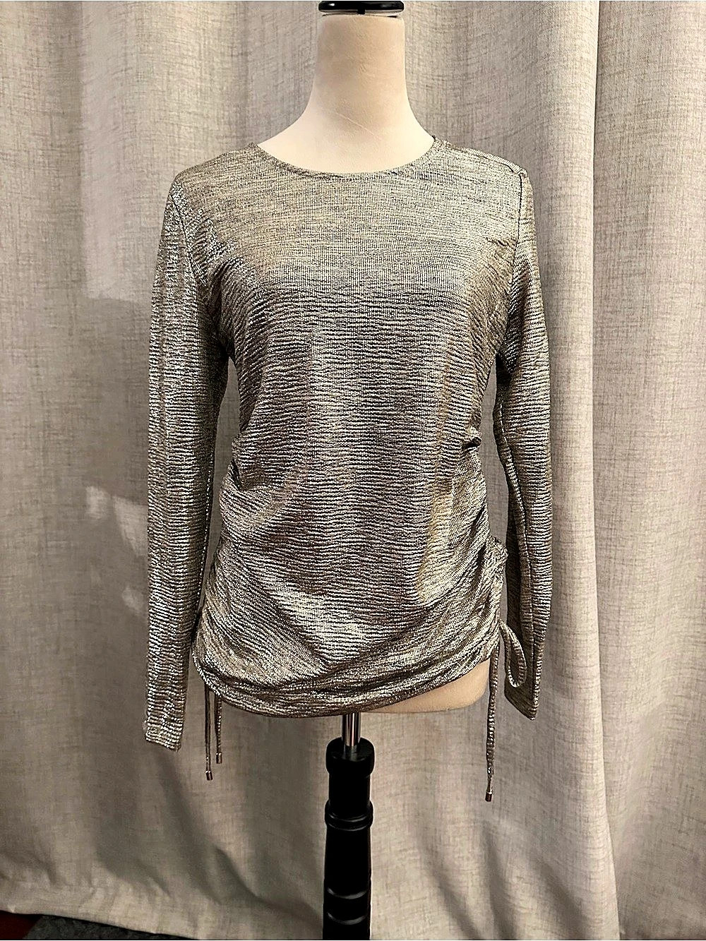 Calvin Klein Long Sleeve Top Metallic